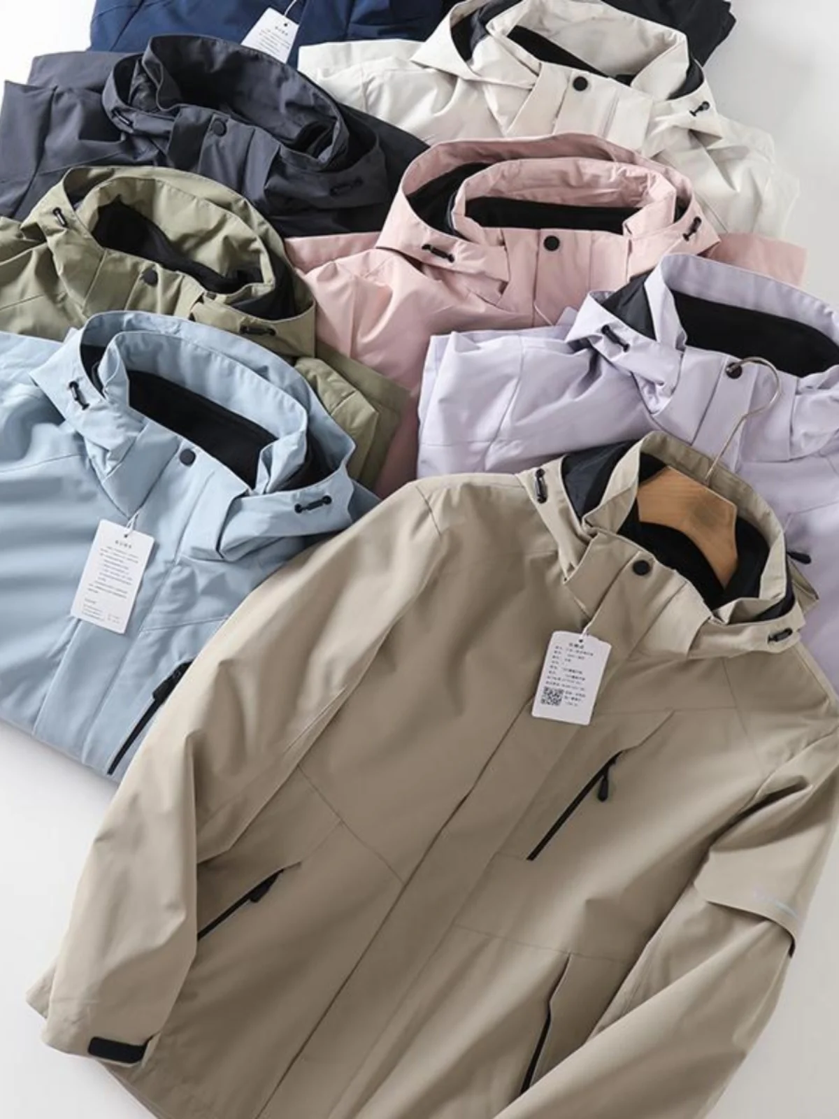 

Outdoor ex Tee-in-One Detachable Fce Lined Windproof Waterproof Jaet Hooded Youth Faion Spring Autumn Winter Coat
