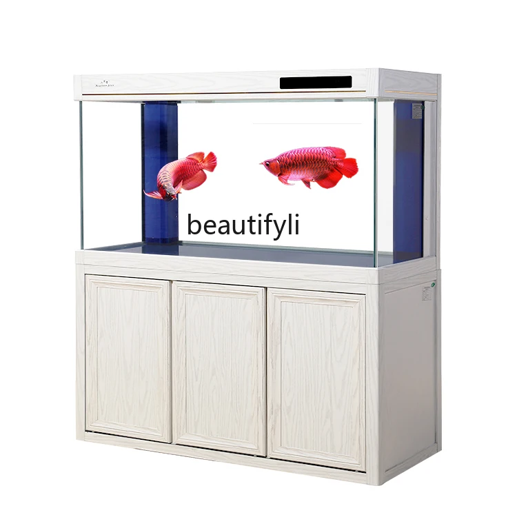 Large Dragon Fish Tank Super White Glass Floor Ecological Change Water Bottom Filter Subareas Screens Aquarium