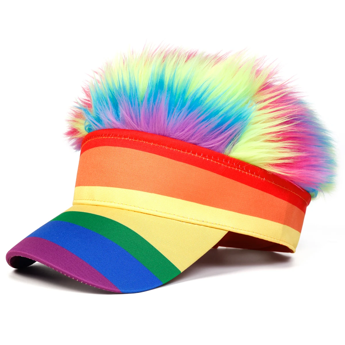 Unisex Rainbow Wig Baseball Caps Spring Autumn Outdoor Adjustable Casual Hats Sunscreen Hat Sports Cap