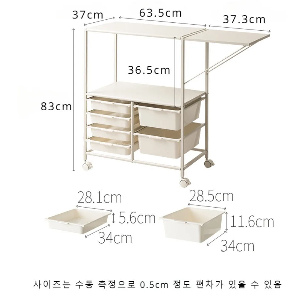 Multi Layer Kitchen Cart Kitchen Sideboard Tea Moving Cabinet Extension Design Handcart Multi-Functional Microwave Storage Cart