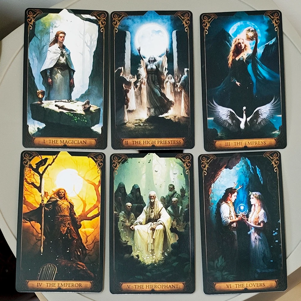 Mazzo di tarocchi Druidi - 10,3 * 6 cm 78 carte dei tarocchi a tema naturale celtico