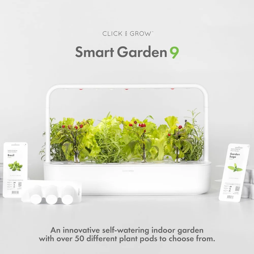 Indoor Herb Garden Kit With Grow Light Easier Than Hydroponics Growing System Smart Garden for Home Kitchen Windowsill White