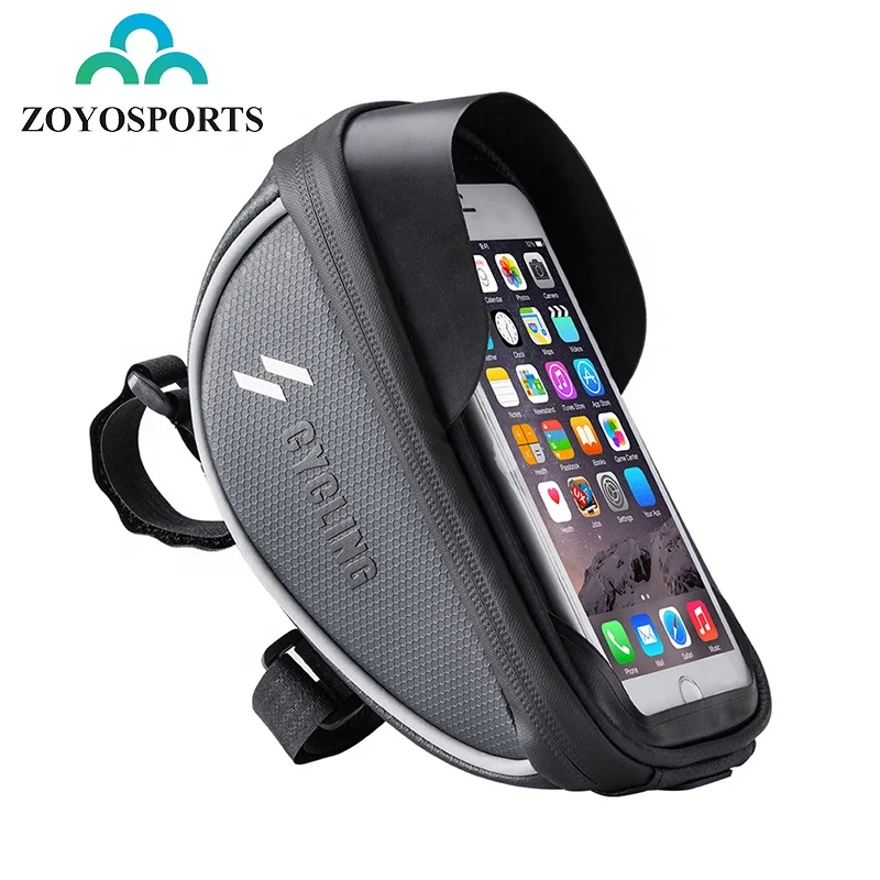 ZOYOSPORTS 6.0 Inch Waterproof GPS navigation Bicycle Handlebar Mobile Phone Holder Front Tube Bag Touch Screen Bike Phone Bag