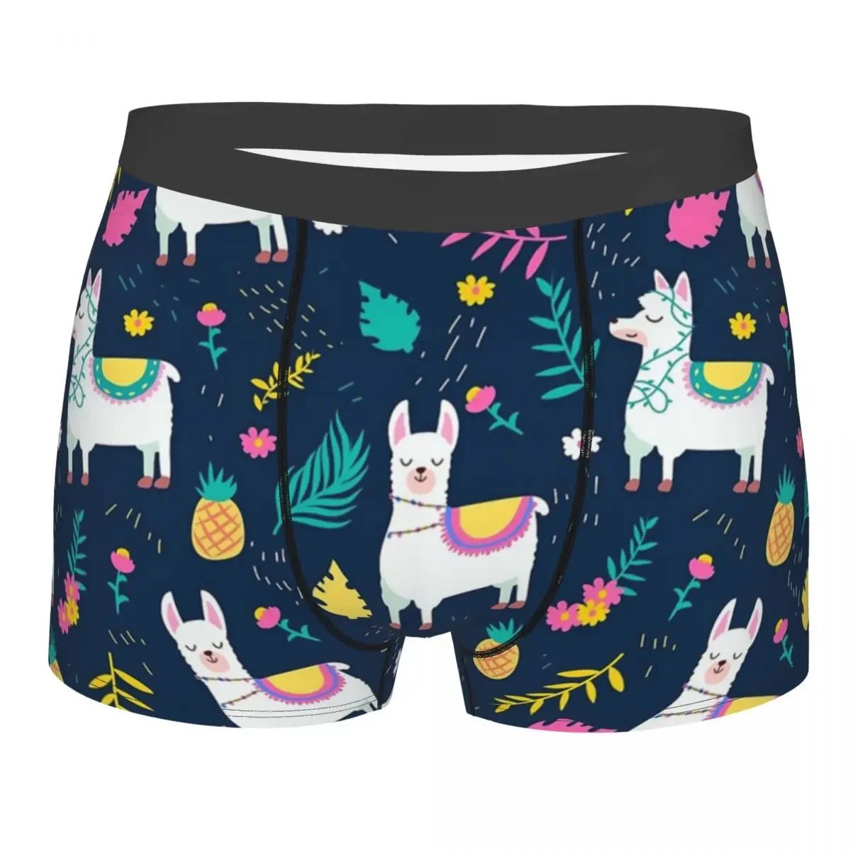 Men Cute Llama Pineapple Underwear Funny Boxer Briefs Shorts Panties Male Soft Underpants