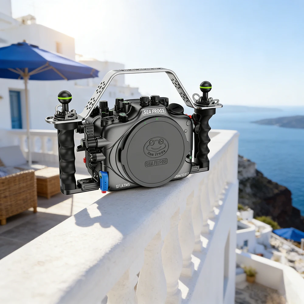 Seafrogs SF10013 Aluminum Waterproof Housing for Sony A7M5–100m Professional Dive Case with Vacuum System&26 Lens Compatibility