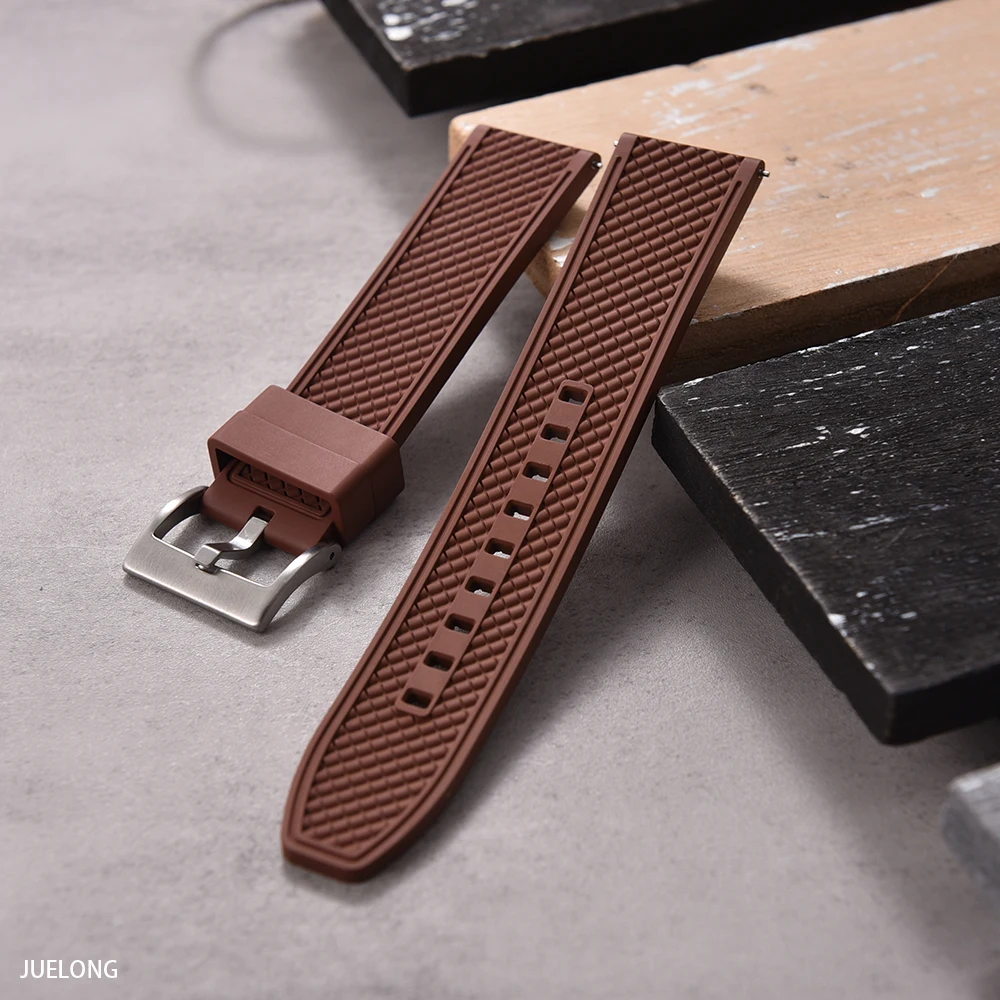 2025 NewFKM سوار ساعة مطاطي 18 ملم/20 ملم/22 ملم/24 ملم | حزام غوص سريع التحرير مقاوم للماء ومضاد للحساسية لـ Seiko/Citizen/Garmin #5