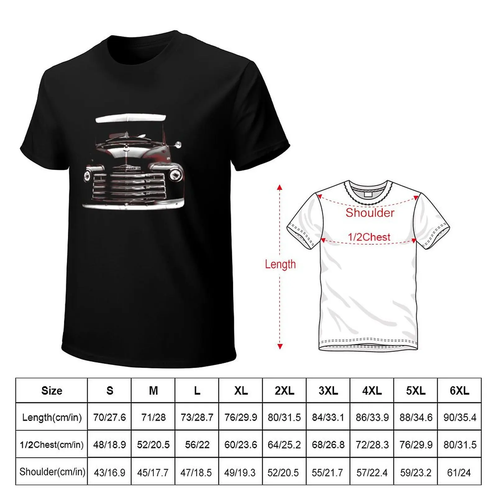 1951 Chevy 3100 Pick up Truck Front View Silhouette T-Shirt tops sports fans t shirts for men graphic