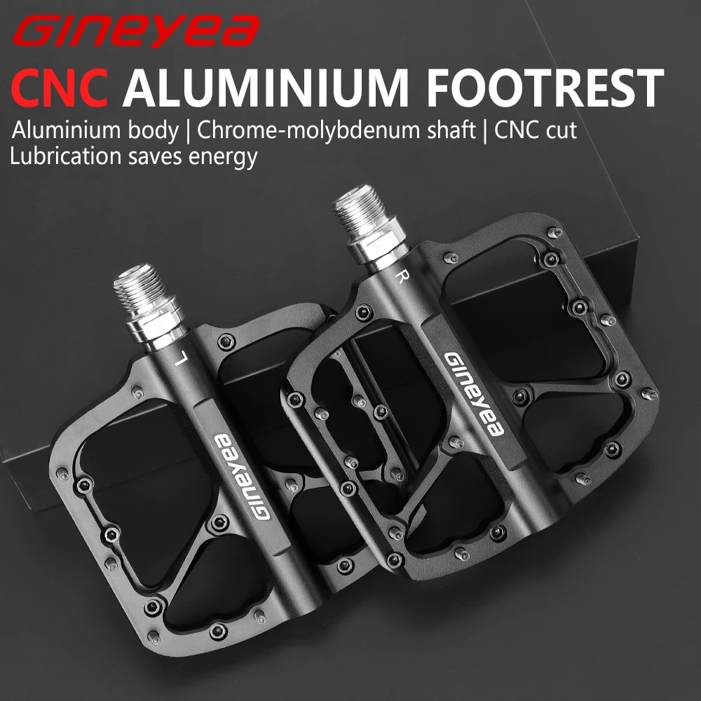 

GIneyea Bicycle Pedals Ultralight Aluminum alloy Anti-slip CNC BMX MTB Road Bike Pedal Cycling Sealed Bearing Bike Pedals