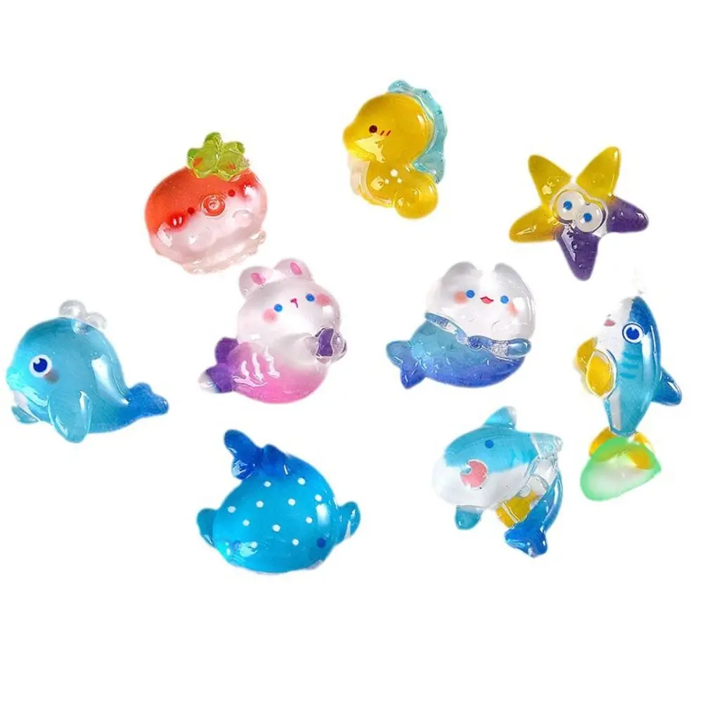 10Pcs Resin DIY Resin Accessories Flat Back Ocean Series Jewelry Craft Random Style DIY Ocean Organism Ornaments