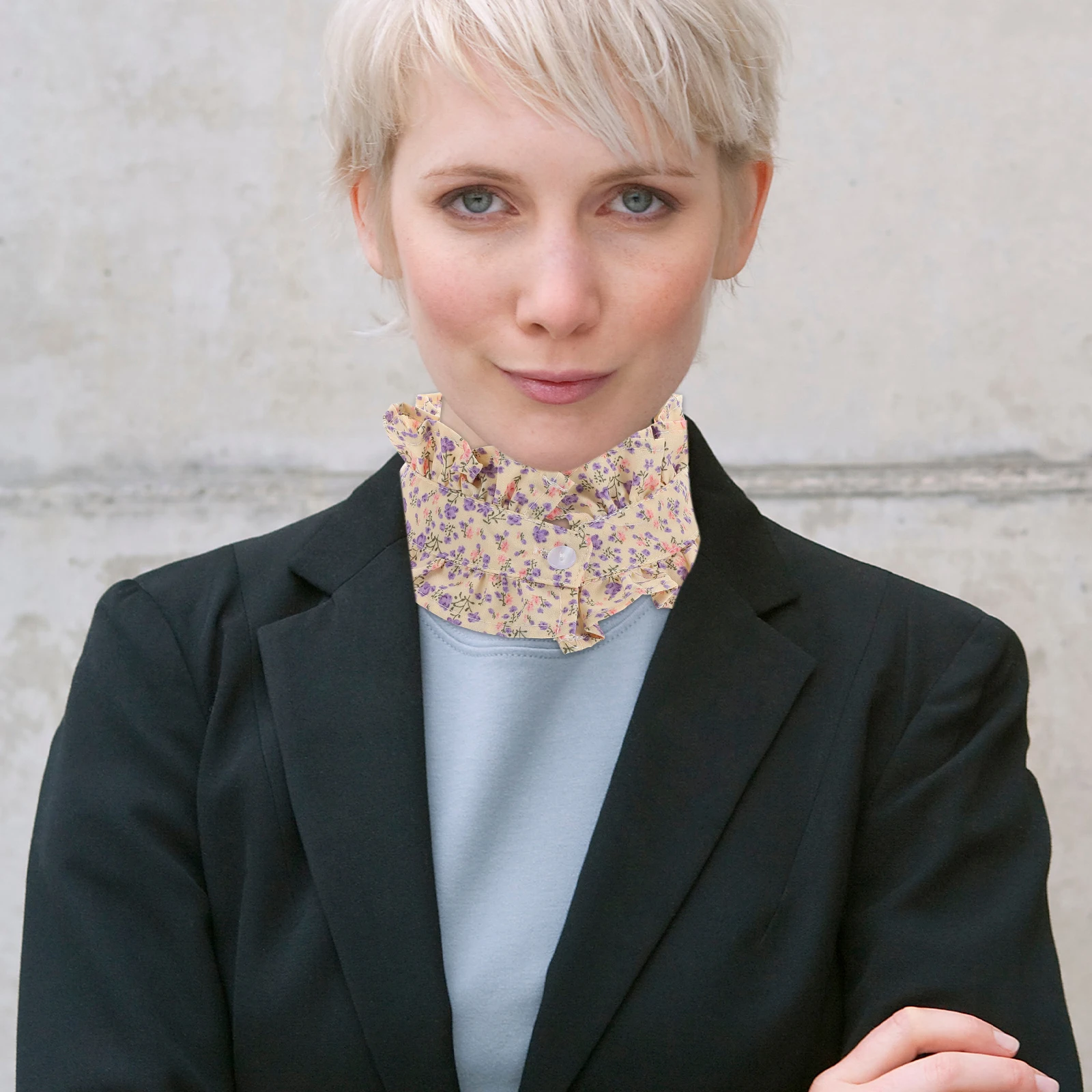 Colletto finto floreale Dickey per donna Colletti a pois Camicetta Stand Poliestere Decorativo Miss