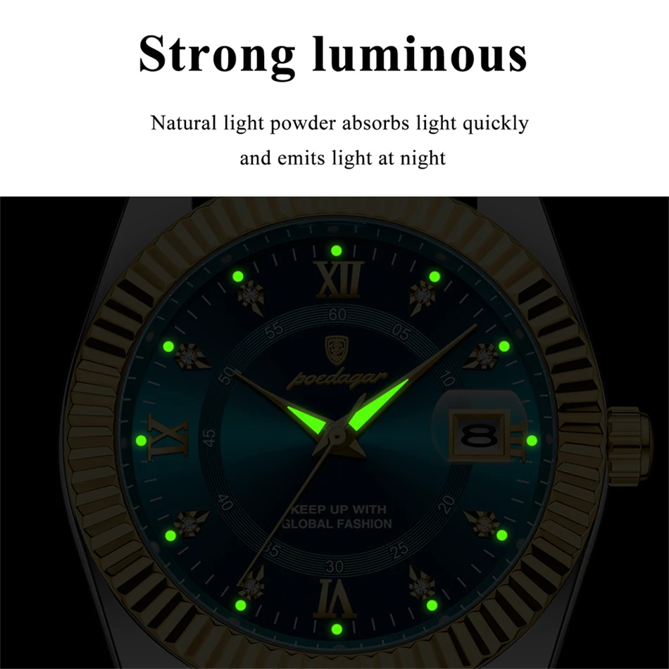 POEDAGAR ساعة معصم رياضية فاخرة للرجل مقاوم للماء مضيئة تاريخ الرجال ساعة كوارتز الفولاذ المقاوم للصدأ ساعات رجالية ذكر Reloj + صندوق #2