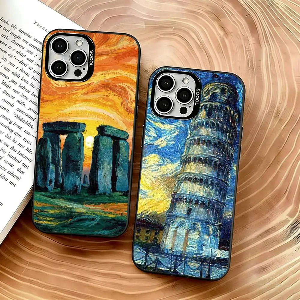 

The World of Oil Painting Phone Case For iPhone 17,16,15,14,13,12,11 Plus,Pro Max,XS,Colorful Silver Black Cover