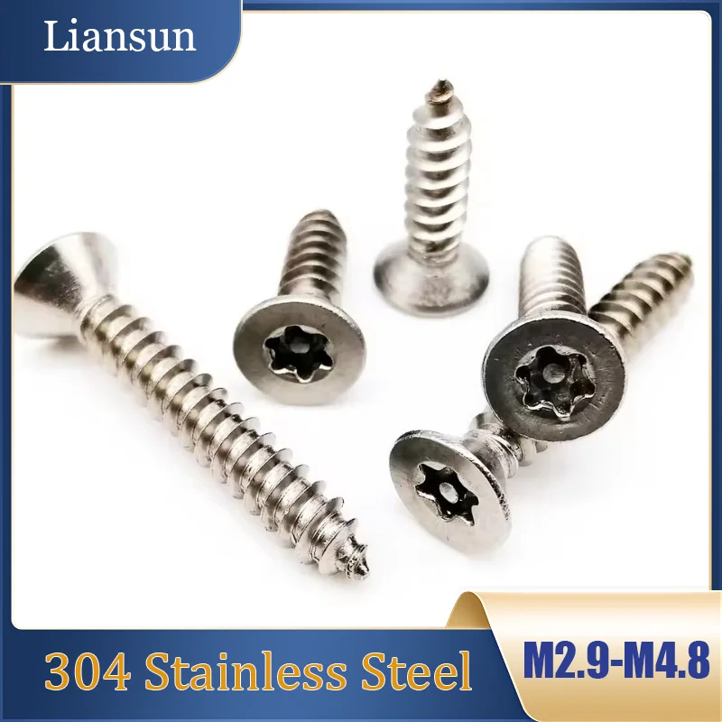 M3.9 M3.5 M3.9M4.8 Star-Shaped Countersunk Anti-Theft Self-Tapping Wood Screws 304 Stainless Steel Countersunk Anti-Theft Screws