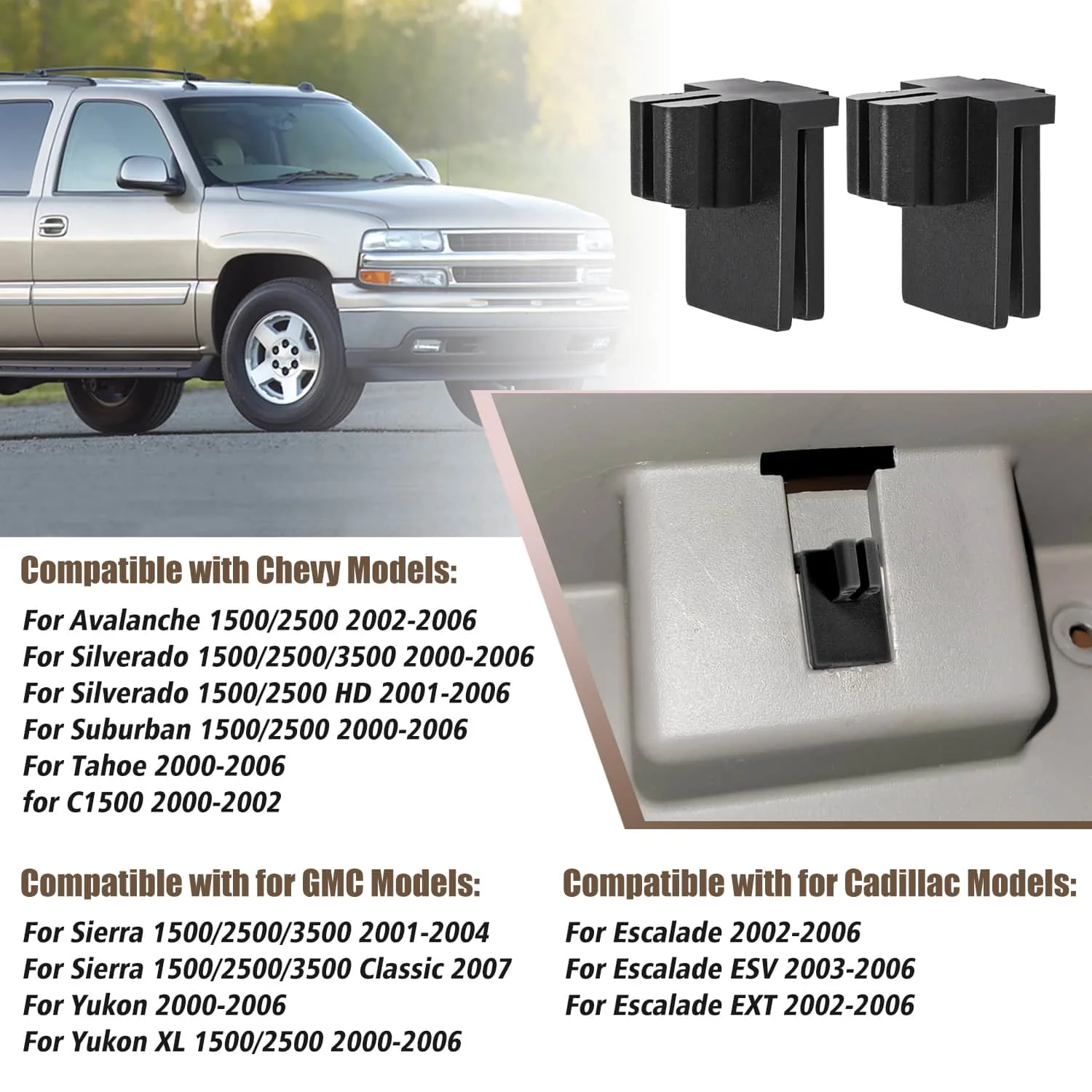 مشابك حامل الكأس لوحدة التحكم المركزية باللون الأسود لسيارة أفالانش 1500 2500 C1500 سيلفرادو سوبربان تاهو سييرا يوكون 2002-2006 88934982