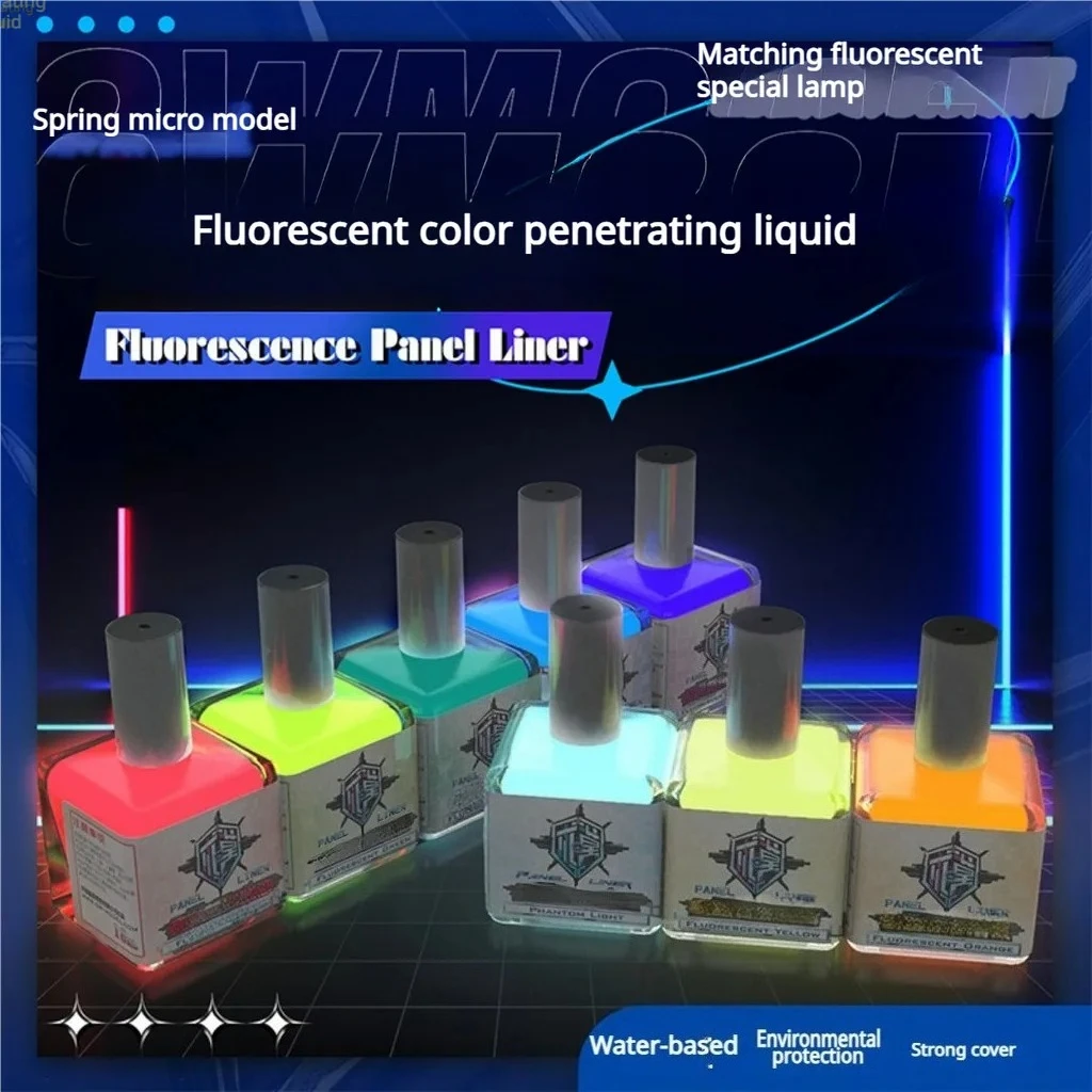 Model Painting 18ml Fluorescent Panel Liner Paint Water-based Penetrating Ink for Model Coloring Tools Hobby DIY Pigment Q06101