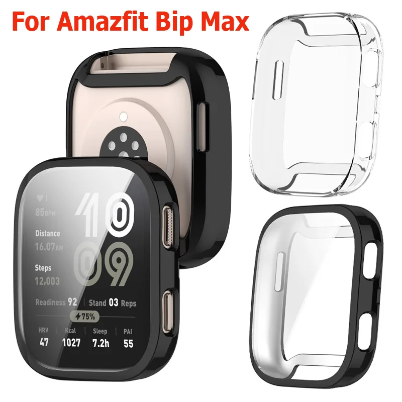 TPU-Uhrengehäuse für Amazfit Bip Max, Displayschutzfolie, kratzfest, vollständige Abdeckung, Schutzhüllen für Huami Amazfit Bip Max Shell