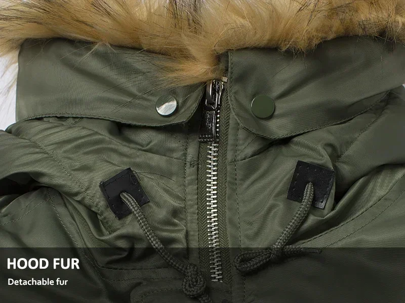 N3B Military Jacket Plus Size Fur Hood Long Waterproof Pilot Windproof Air Force Winter Parka Thick Men Outwear Coat USA Size