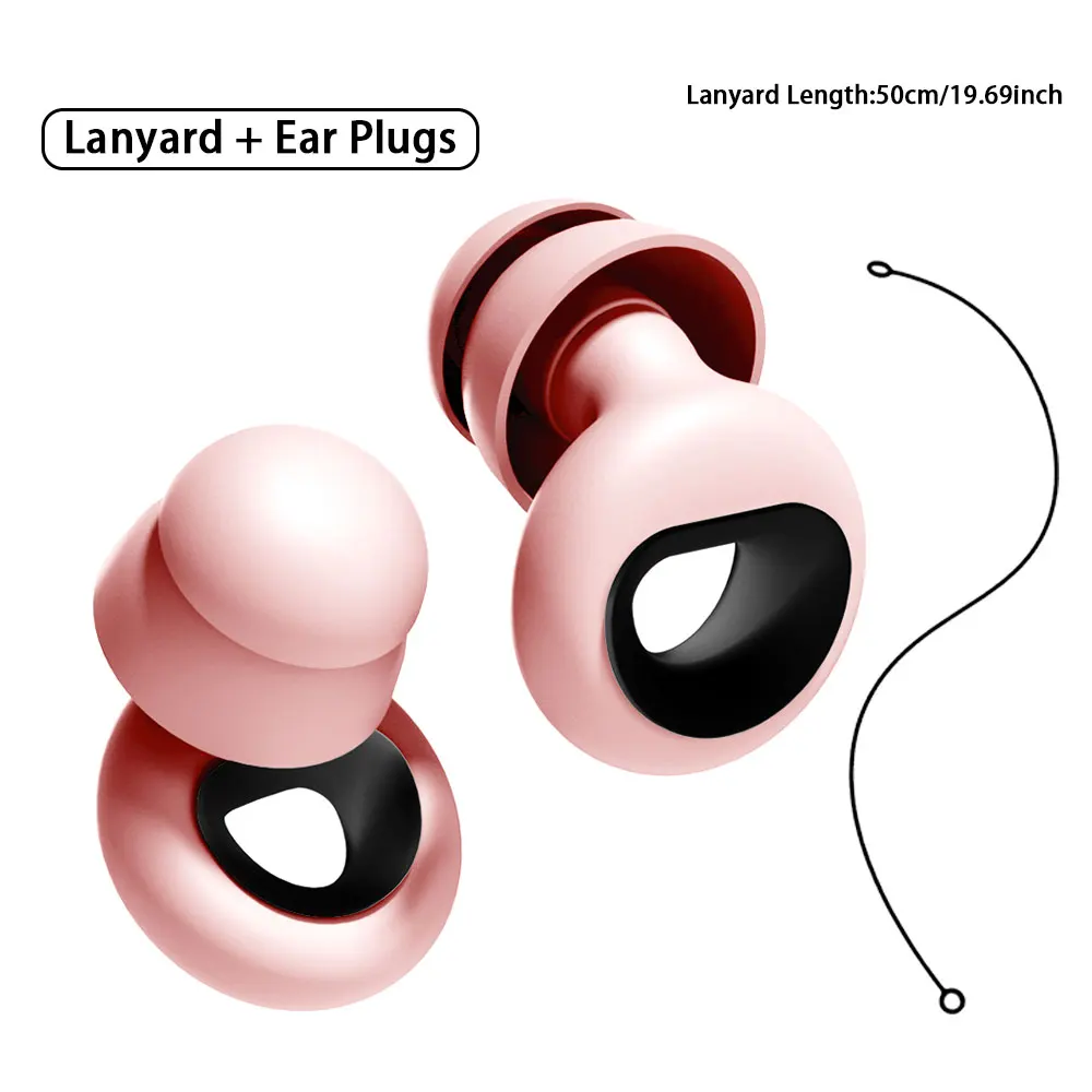 Double‑layer Lightweight Silicone Earplugs Noise Reducing Ear Plugs For Swimming Hiking Night Sleep Reusable Waterproof Ear Plug