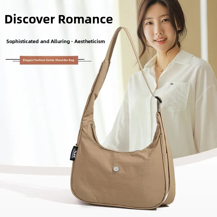 

Faionable Lightweight Dumpling Bag Women's oulder Bag Trendy Ox Cloth Crossbody Bag for Daily Use Modern Neutral Sle