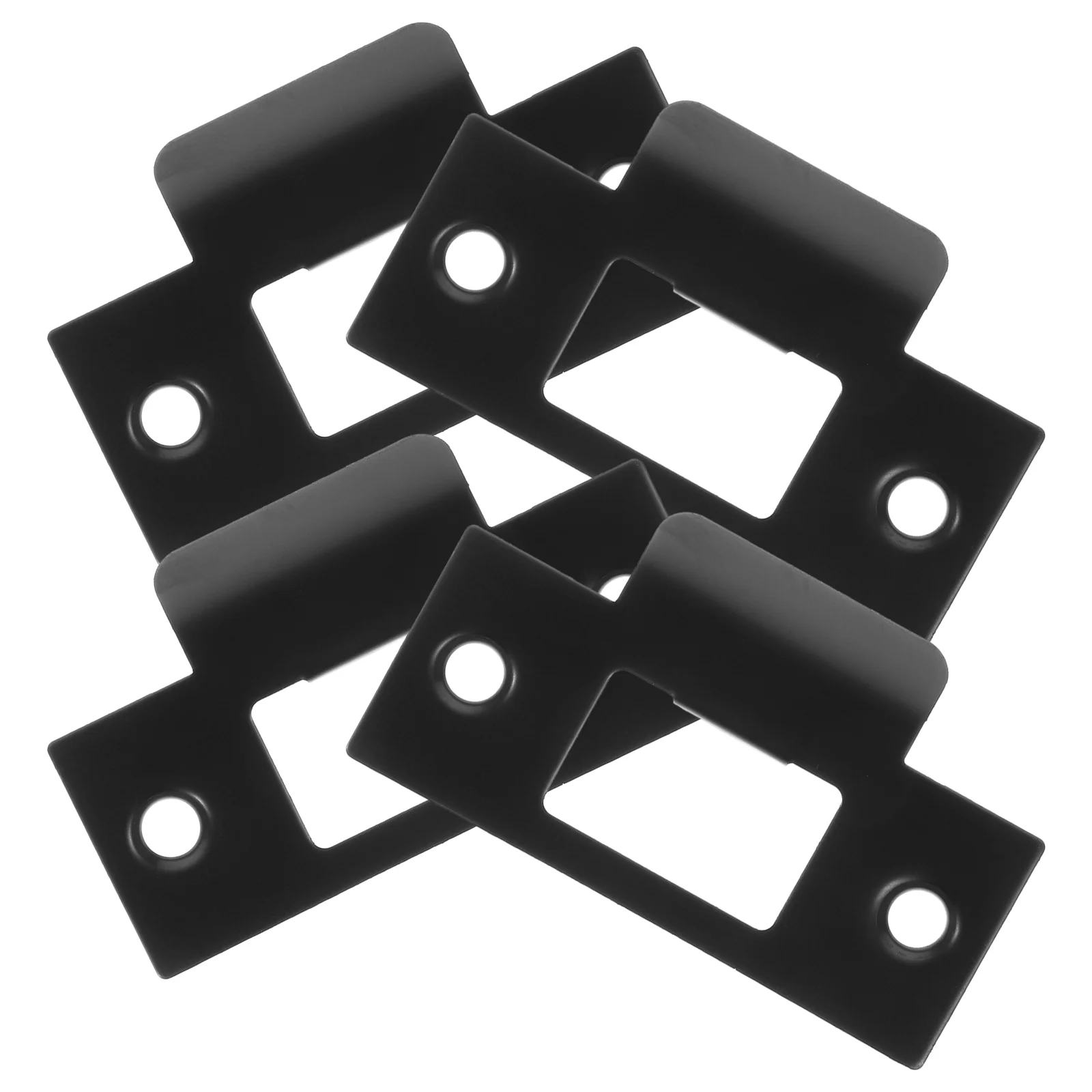 4 Pcs Round Door Knob Cam Block Plates Deadbolt Cover Panel Hole Filler Strike Extender Reinforcement Black Kick