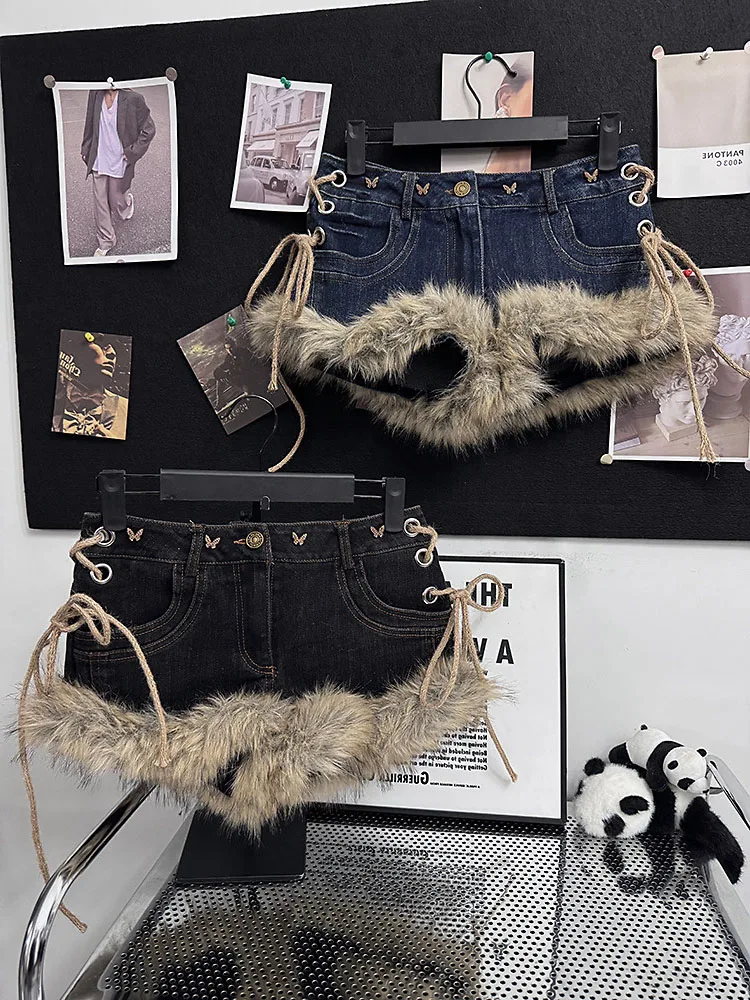 

American Sle Spicy Girl Frayed Hem Hole Denim Jeans Women Early Autumn Versatile Design Sensation Hot orts Pants