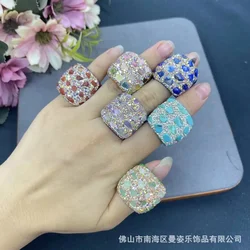 Autumn and winter new snake skin inlaid with natural stone colored gemstone live ring, popular personalized natural