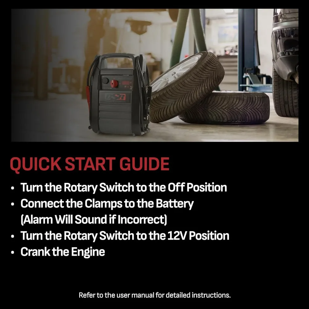 مشغل بطارية السيارة dsr proseries - 4400 ذروة أمبير 12 فولت، صندوق القفز ومحطة طاقة محمولة - شاشة ديجيتال، هو #3