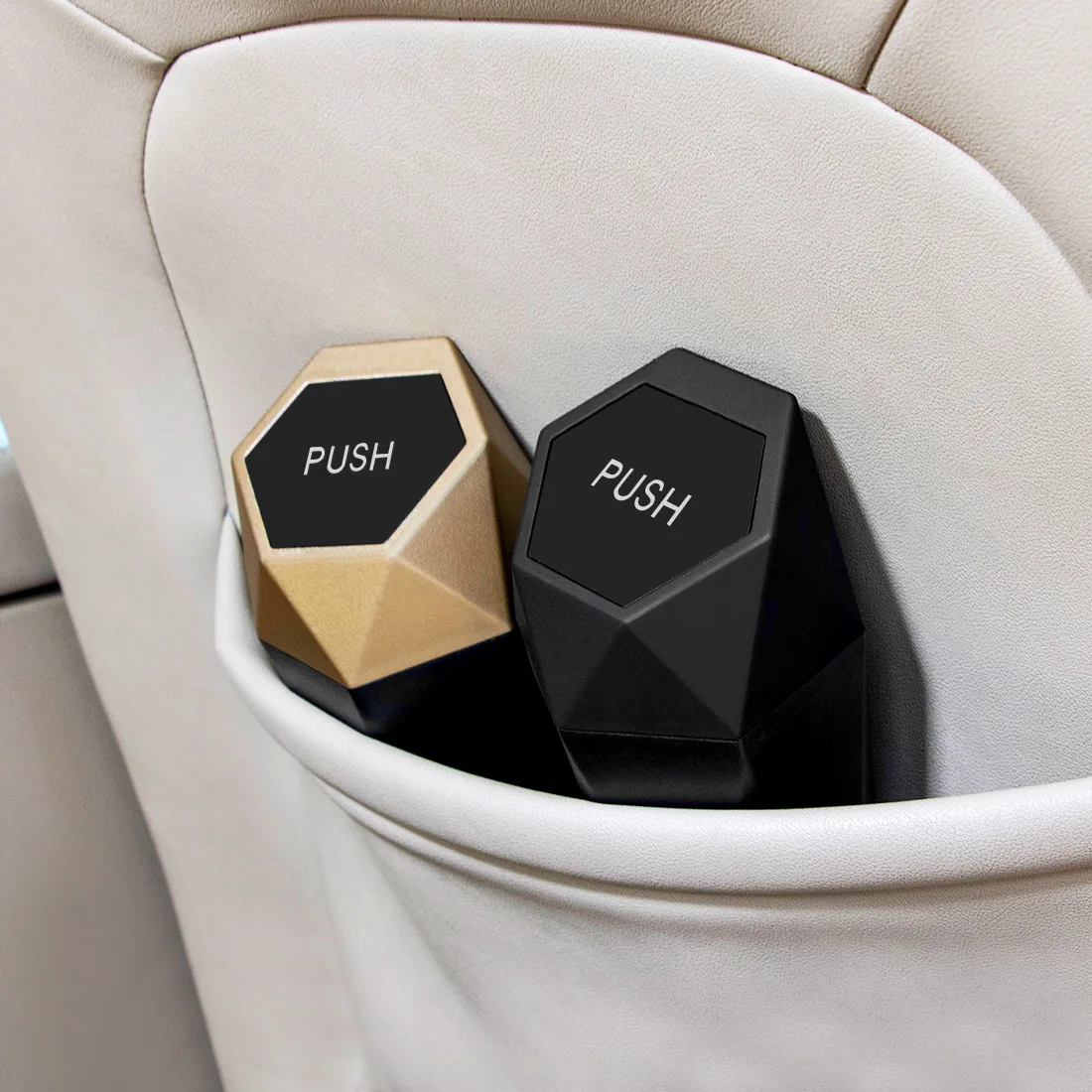 Car Trash Can Leak-proof Odor-sealing Garbage Bin with Lid Portable Storage Box for Cup Holder Door Pocket Car Interior - view 3