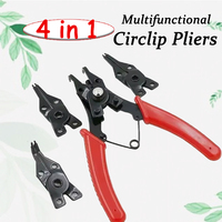 4-In-1 Circlip Pliers Set Snap Ring Pliers Multi Crimp Removable Plier Head Retaining Multifunctional Hand Tools Multitool