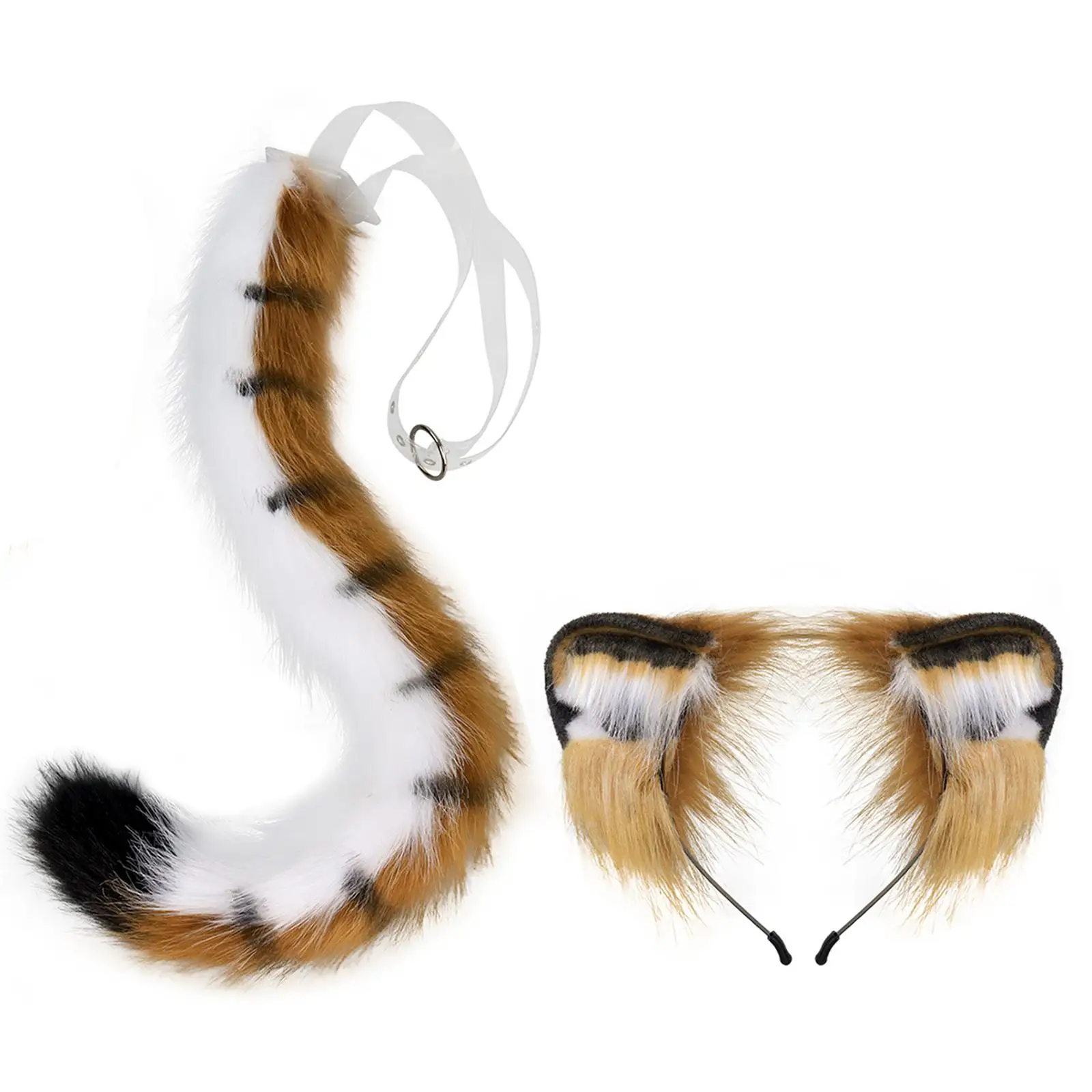 

Tiger Ears and Tail Set Cosplay Gift Tiger Headband for Halloween Party Prom