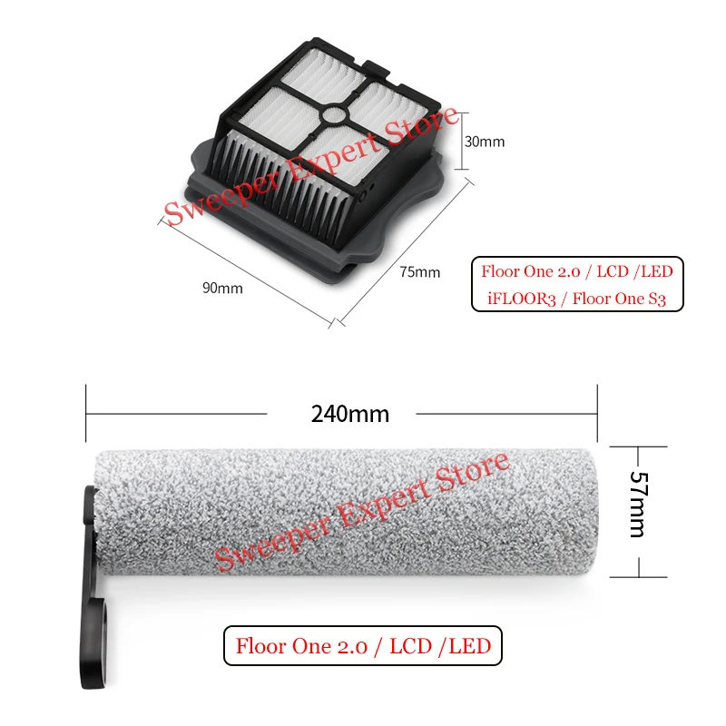 Roller Borstel Filter Voor Tineco IFLOOR3/Vloer Een S3/Vloer Een S5/2.0/Lcd/Led/Vloer Een 2.0 Slanke Hand Stofzuiger