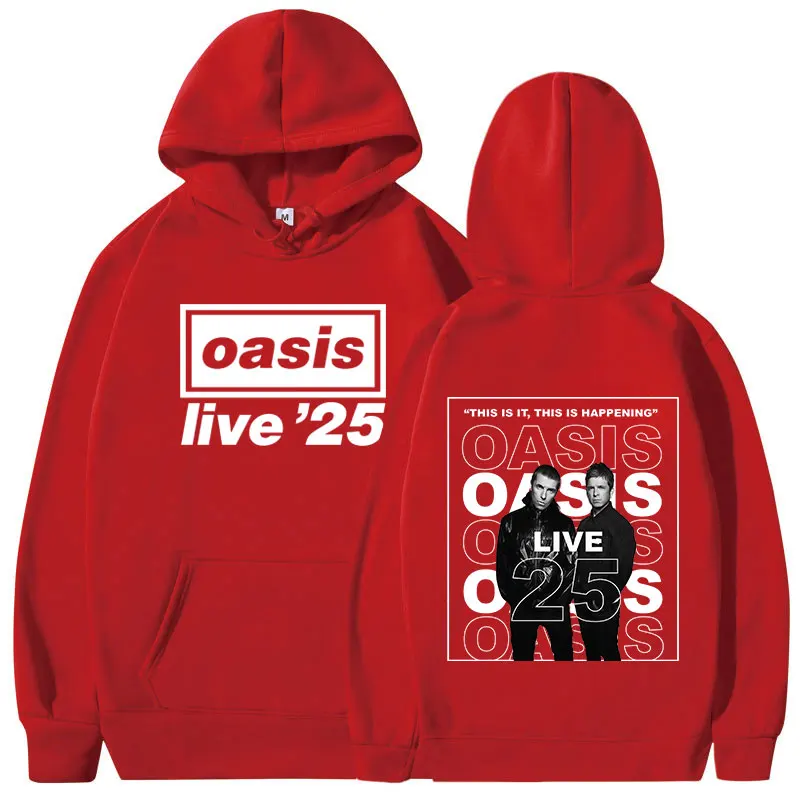2026 Unisex O-Oasis Live 25 Tour Print Hoodie Rockband Streetwear Herren Damen Casual Pullover Sweatshirt – Detail 2