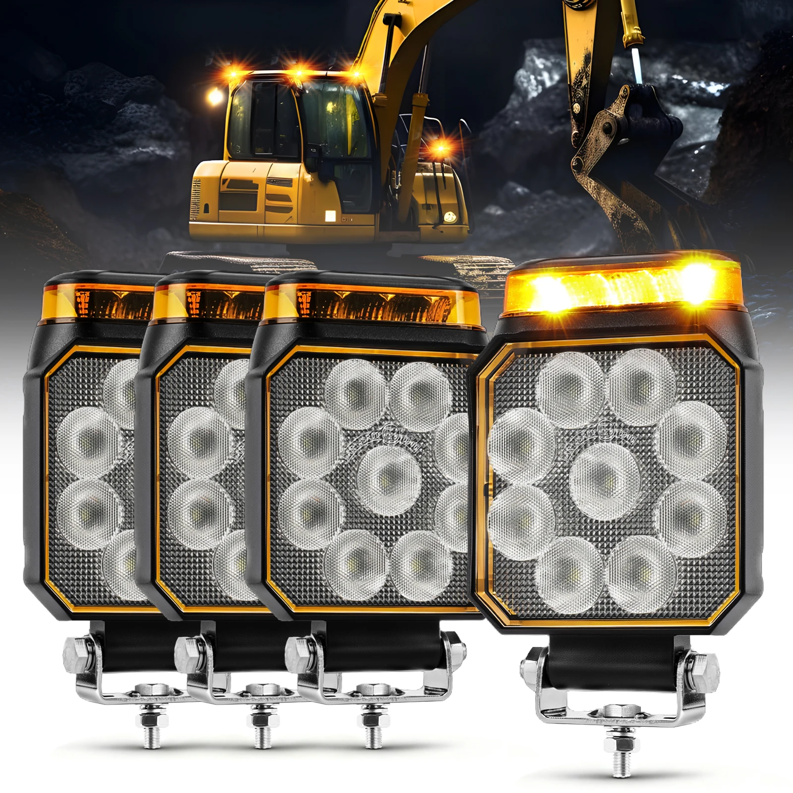 

HAOLIDE 4-дюймовая светодиодная полоса для бездорожья 4x4 Светодиодная рабочая лампа Стробоскоп Предупреждение Противотуманное вождение 12 В 24 В для квадроциклов Грузовик Лодка Автоаксессуары