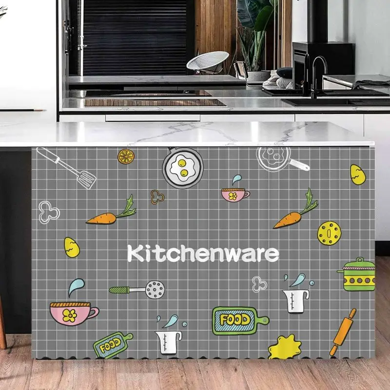 VIKAMA Coffee Kitchen Counter Curtain Dustproof Sink Cabinet Cupboard Cover Partition Half Curtain Home Decoration
