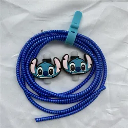 New Cartoon Spiral USB Charger Cable Protector Set for iPhone Samsung Huawei Xiaomi Earphone Cord Protection Cable Winder
