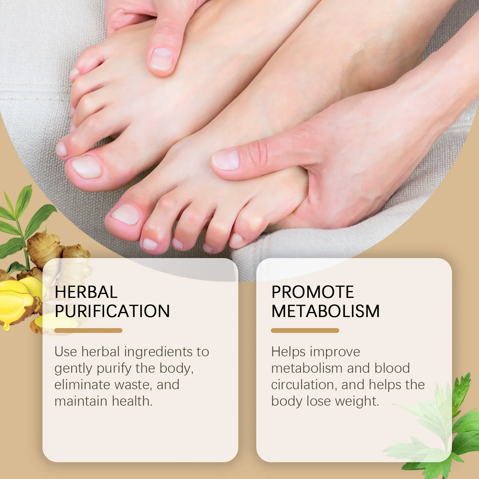 Detox Foot Patch - Herbal Foot Patch with Ginger Extract