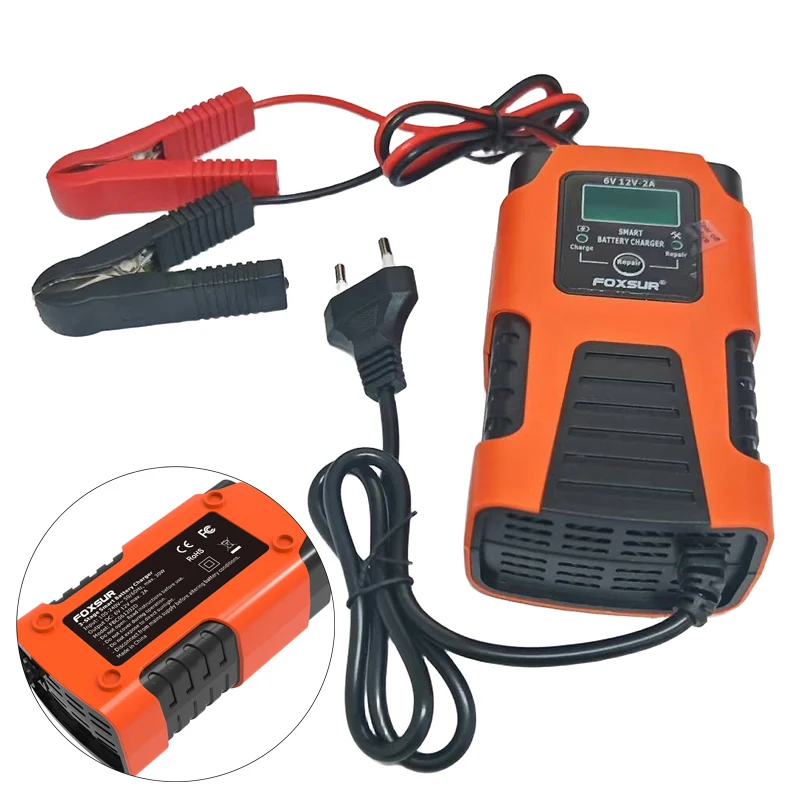 

3 Charge Stages 6V 12V Automotive Battery Charger Car Motorcycle Trucks AGM Lead-Acid Automatic Repair Desulfator Accessories