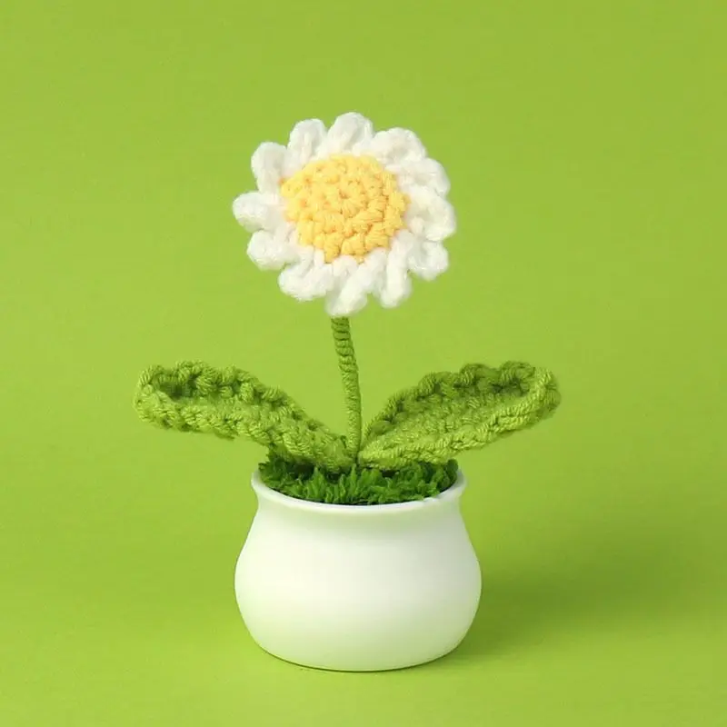 Plante en pot marguerite, jouets mignons, plantes blanches, jaunes, rouges et bleues, jouets de dessin animé en peluche pour garçons et filles, cadeau de noël et d'anniversaire