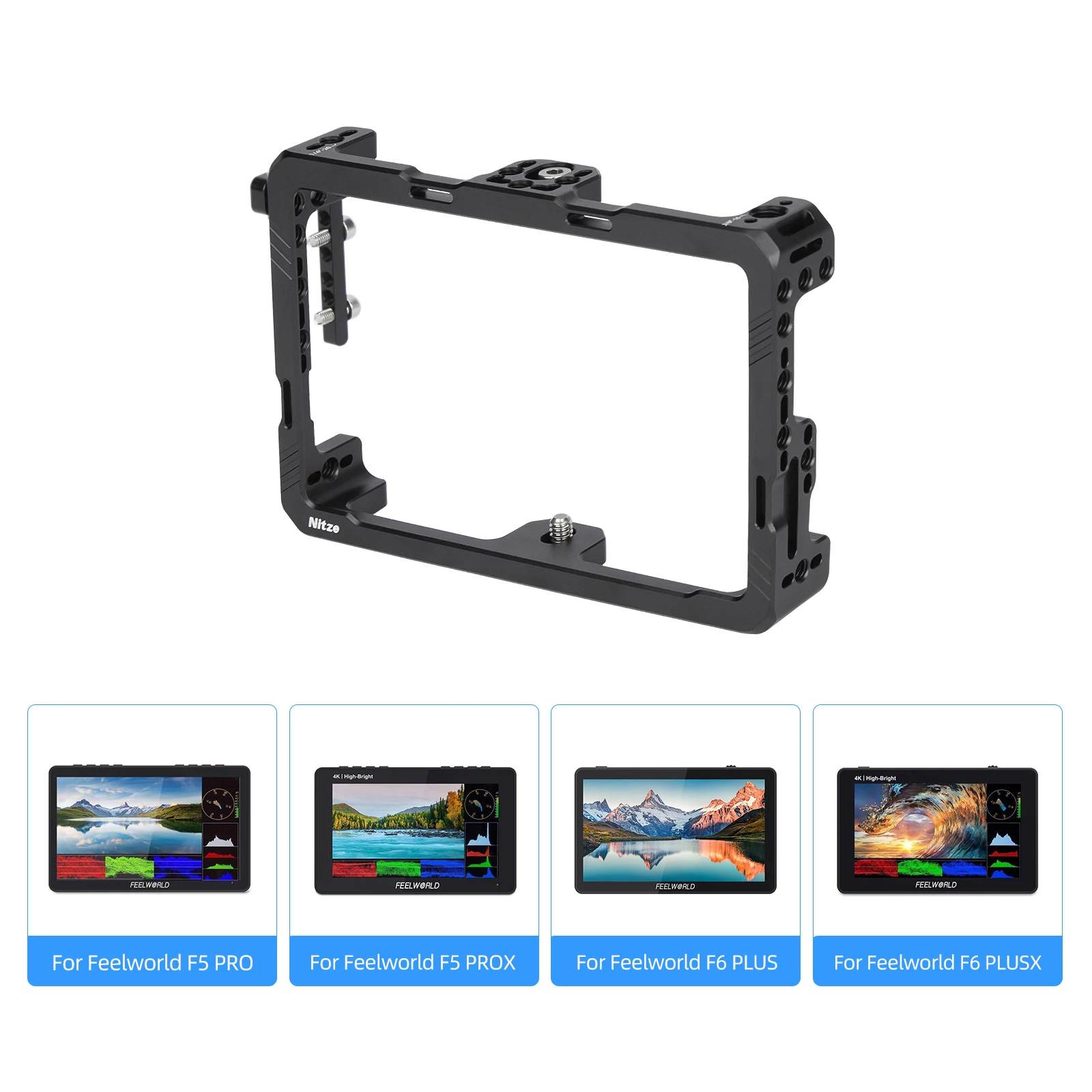 Nitze Monitor Cage for Feelworld F6 PLUSX / F6 PLUS / F5 PRO / F5 PROX - JT-F05A