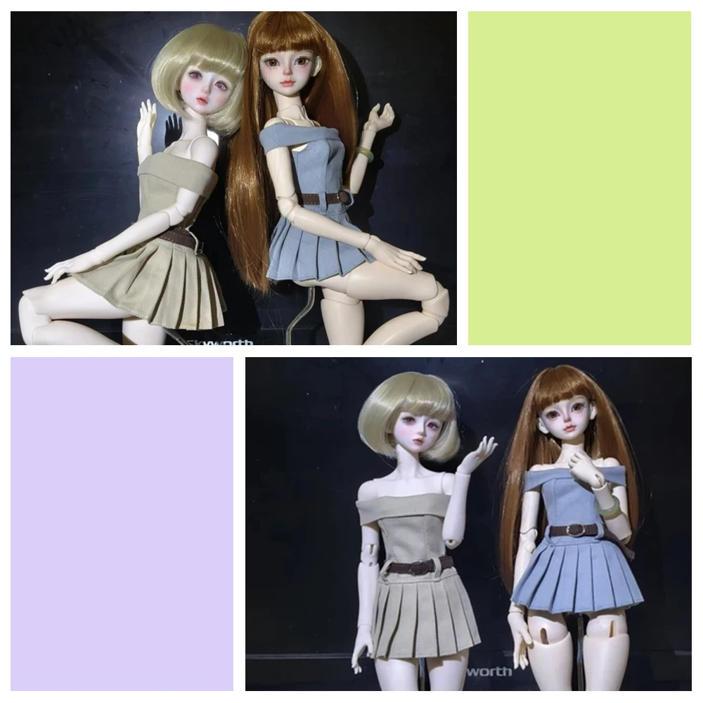 

Doll Accessories Ball jointed 1/4 MSD girl female bjd doll clothes blue dress Tww02