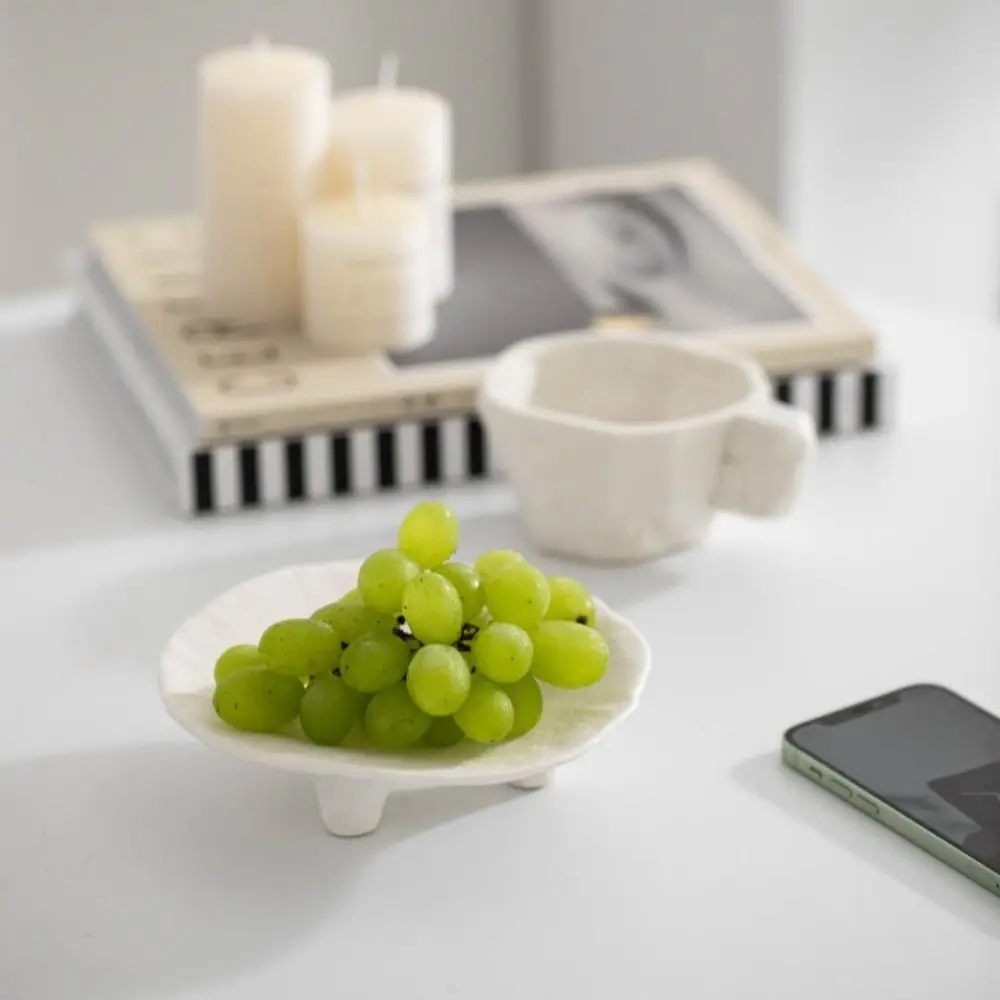 

Ceramic Jewelry Storage Tray Irregular Artistic Jewelry Display Rack Simple Portable Desktop Storage Plate Entrance