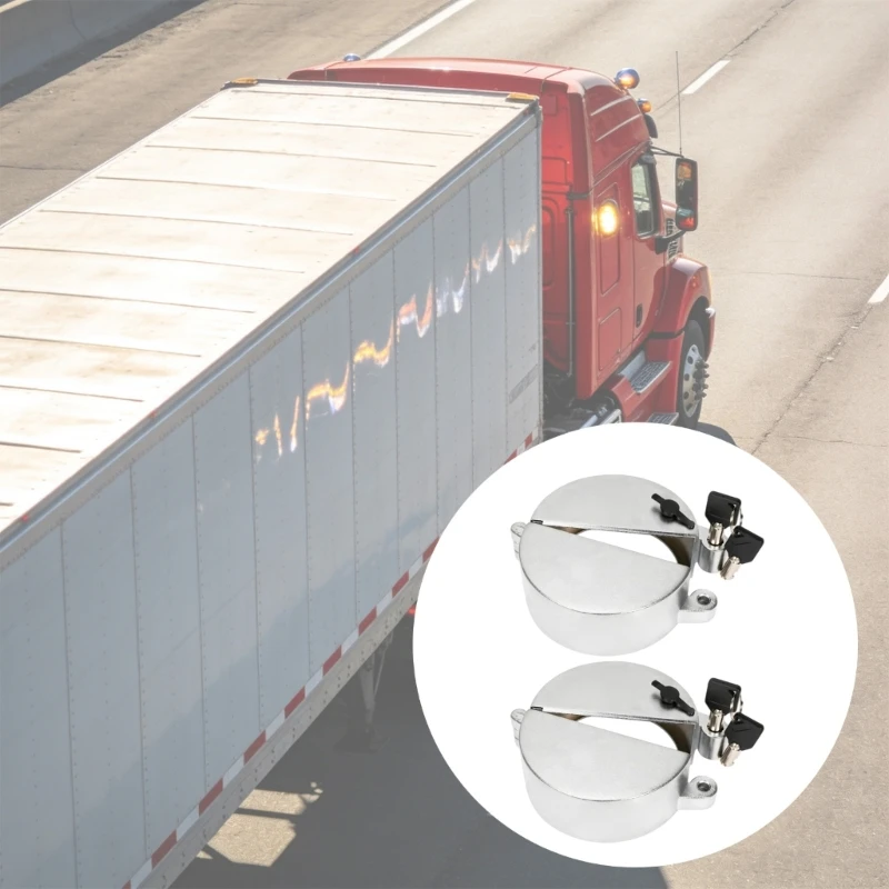

2PCs Advanced Anti Theft Lid Featuring Rotating Lock And Side Closure For 8 Class Semi Trucks