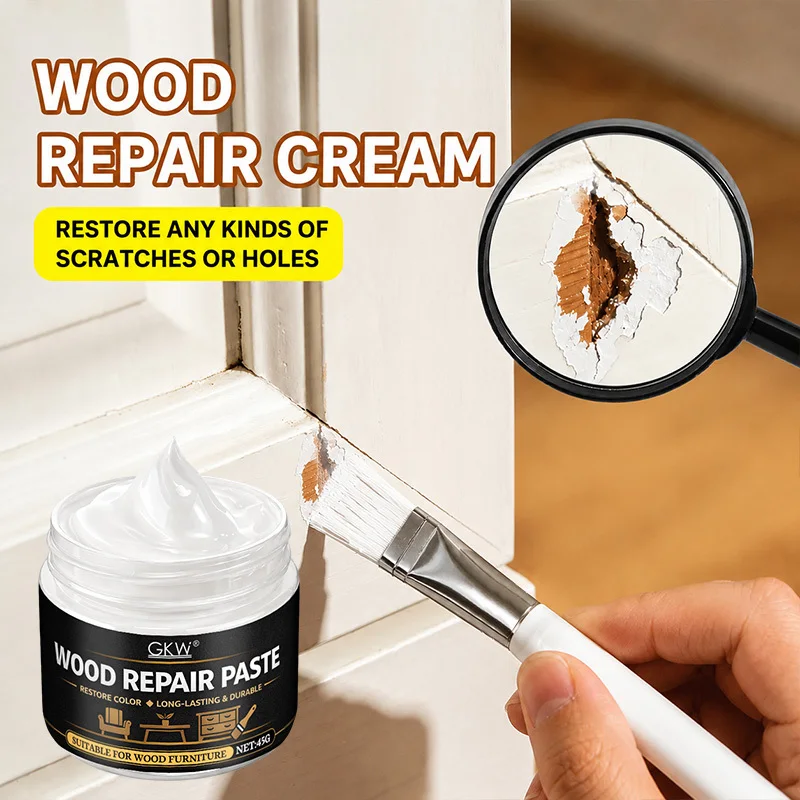 3-Farben-Holzreparaturpaste (Schwarz/Weiß/Braun), repariert Kratzer, Risse, Verblassungen an Türen, Schränken, Böden, Büromöbeln – Detail 3