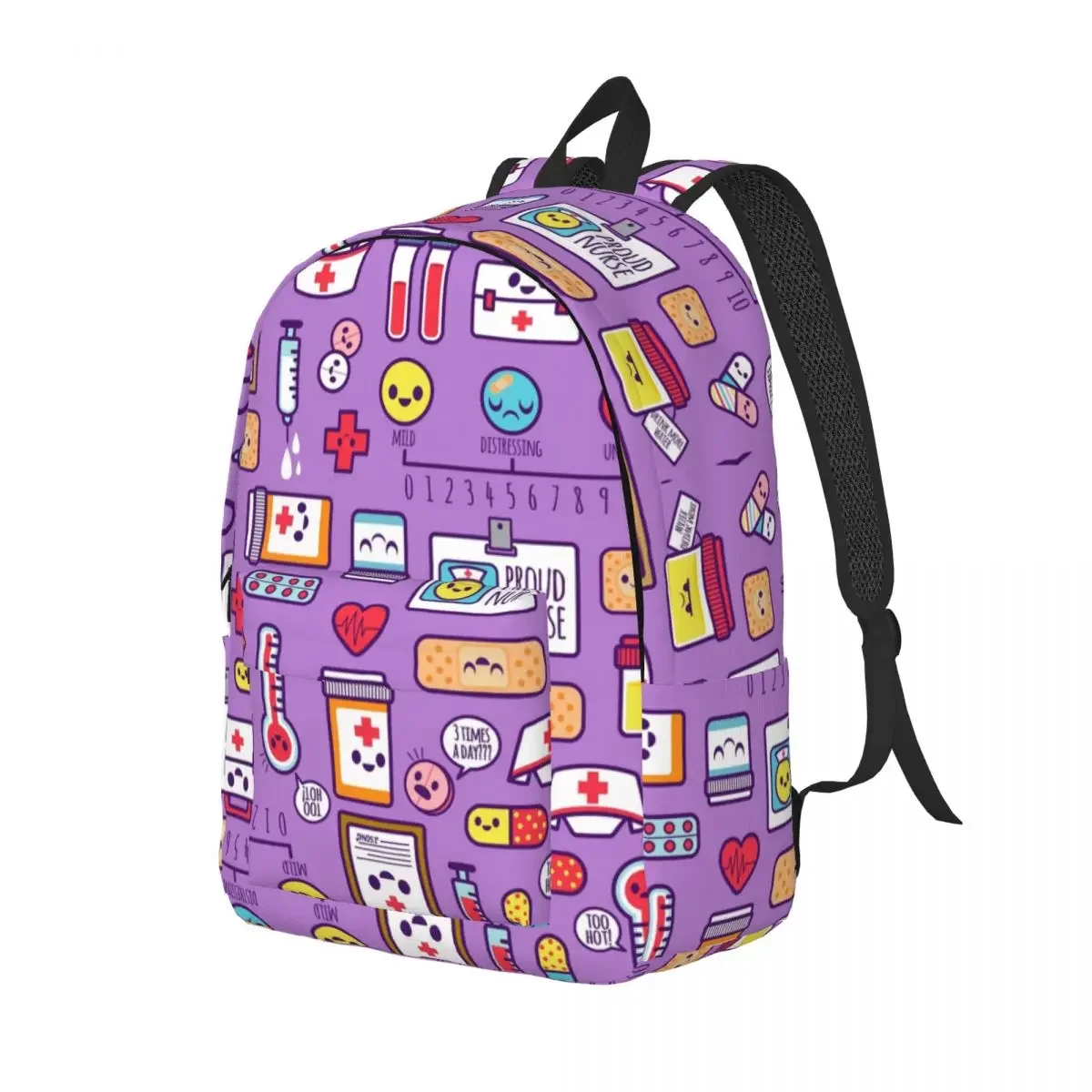 Proud To Be A Nurse Canvas Backpacks for Women Men School College Student Bookbag Fits 15 Inch Laptop Health Care Nursing Bags