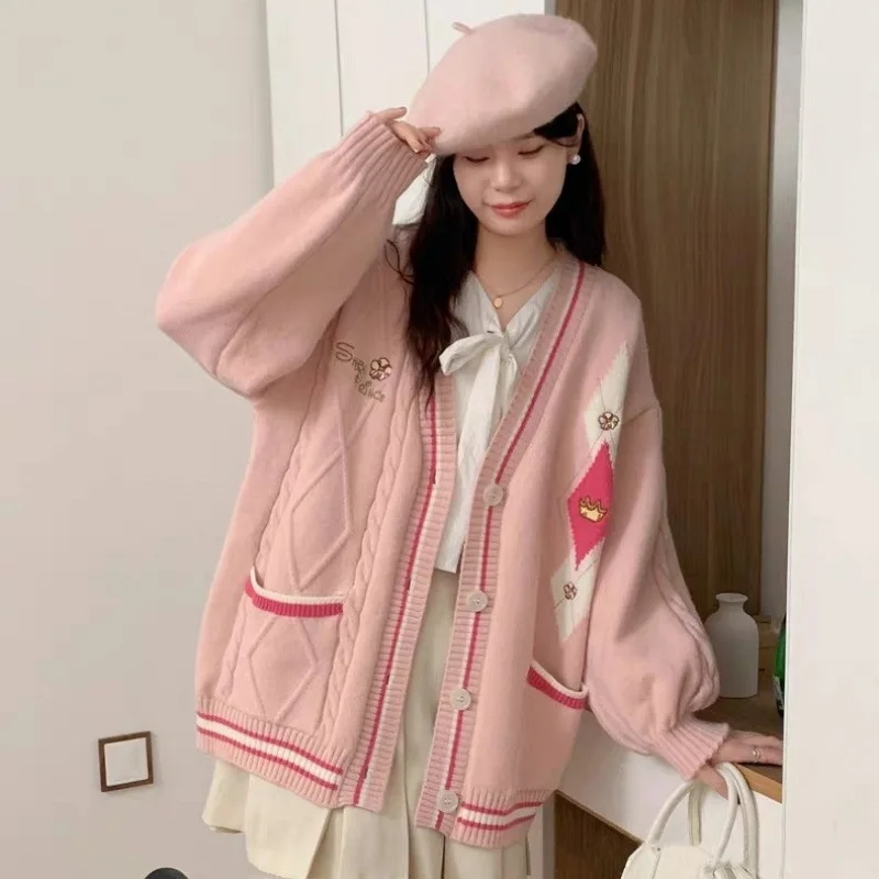 

Japanese Sweater Jacket For Women's Autumn And Winter 2025 New Loose And Lazy Style Design Anti-aging Knitted Cardigan