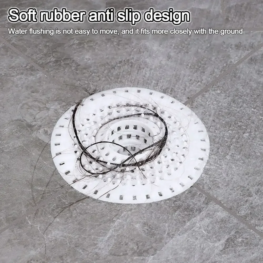 

Silicone Anti-blocking Hair Catcher Hair Stopper Pad Shower Floor Cover Drain Mat for Kitchen Anti-cockroach