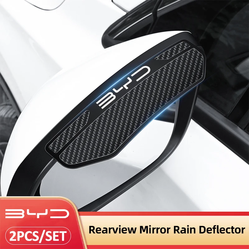 Car Rearview Mirror Rain Eyebrow Deflector Rainshield Cover Valve Cap For BYD Atto 3 Yuan Plus Han Tang EV E6 Song Qin Sealion 7