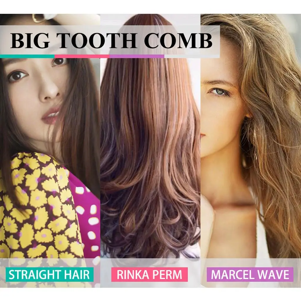 High Temperature Resistant Hair Comb Wide Tooth Plastic Handle Anti Static Brush for Hair Styling and Care