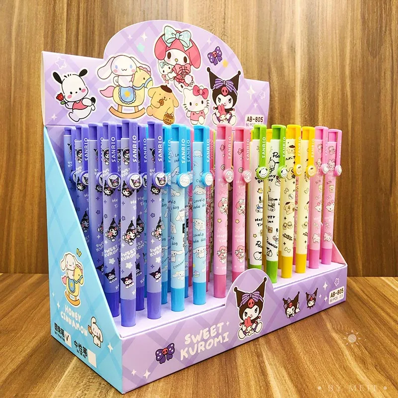 60pc /lot Sanrio Kuromi Melody Ballpoint Pen Cute Pochacco Kitty Ball Pens School Office Supplies