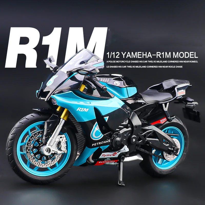 

1:12 Yamaha YZF-R1M Alloy Die Cast Motorcycle Model Vehicle Collection Sound and Light Off Road Autocycle Toys Car